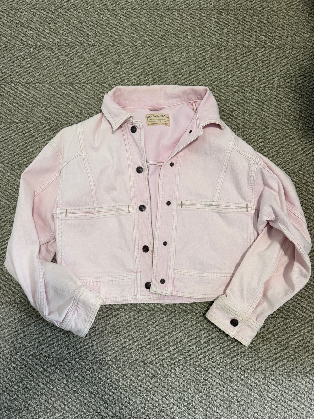 We The Free Light Pink Denim Jacket